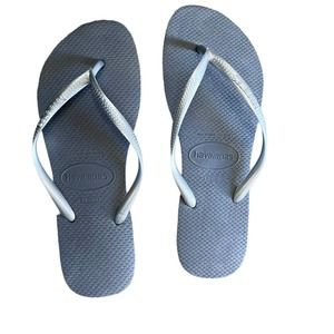 silver havainas flip flop sandals